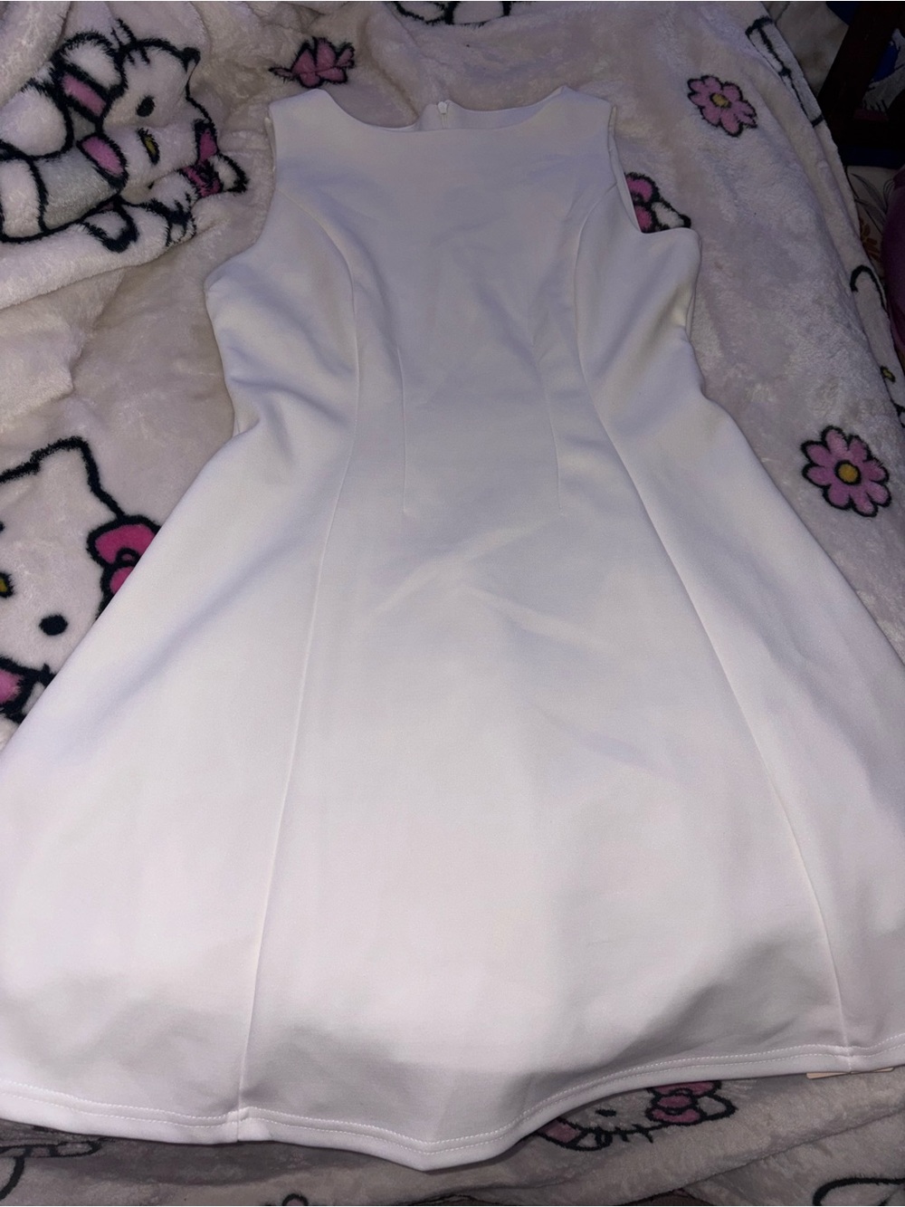 SHEIN White Sleeveless Fit-and-Flare Mini Dress